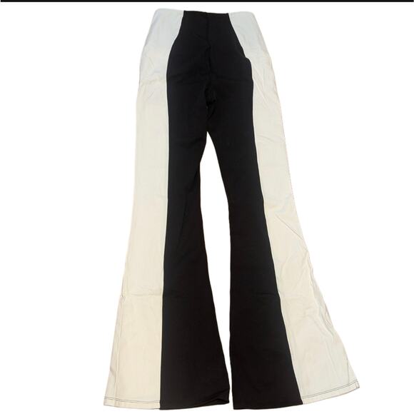 Halara High Waisted Tummy Control Split Hem Color Block Flare Yoga Gym Leggings - Picture 2 of 4